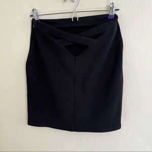 Black Mini skirt with back cutout - Small